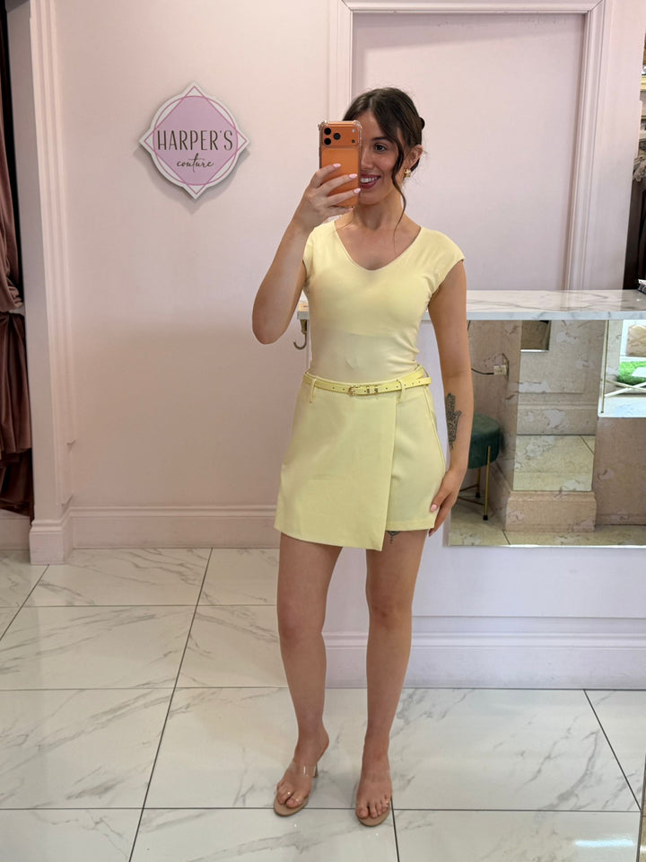 Kyla Tailored Belted Skort