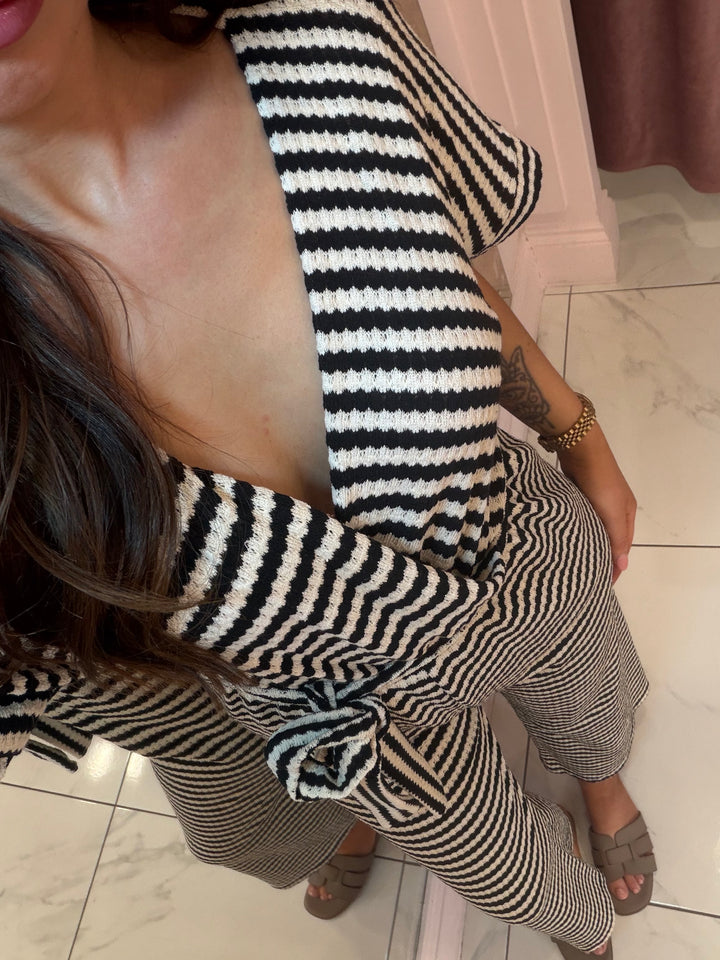 Lianna Stripe Crochet Jumpsuit