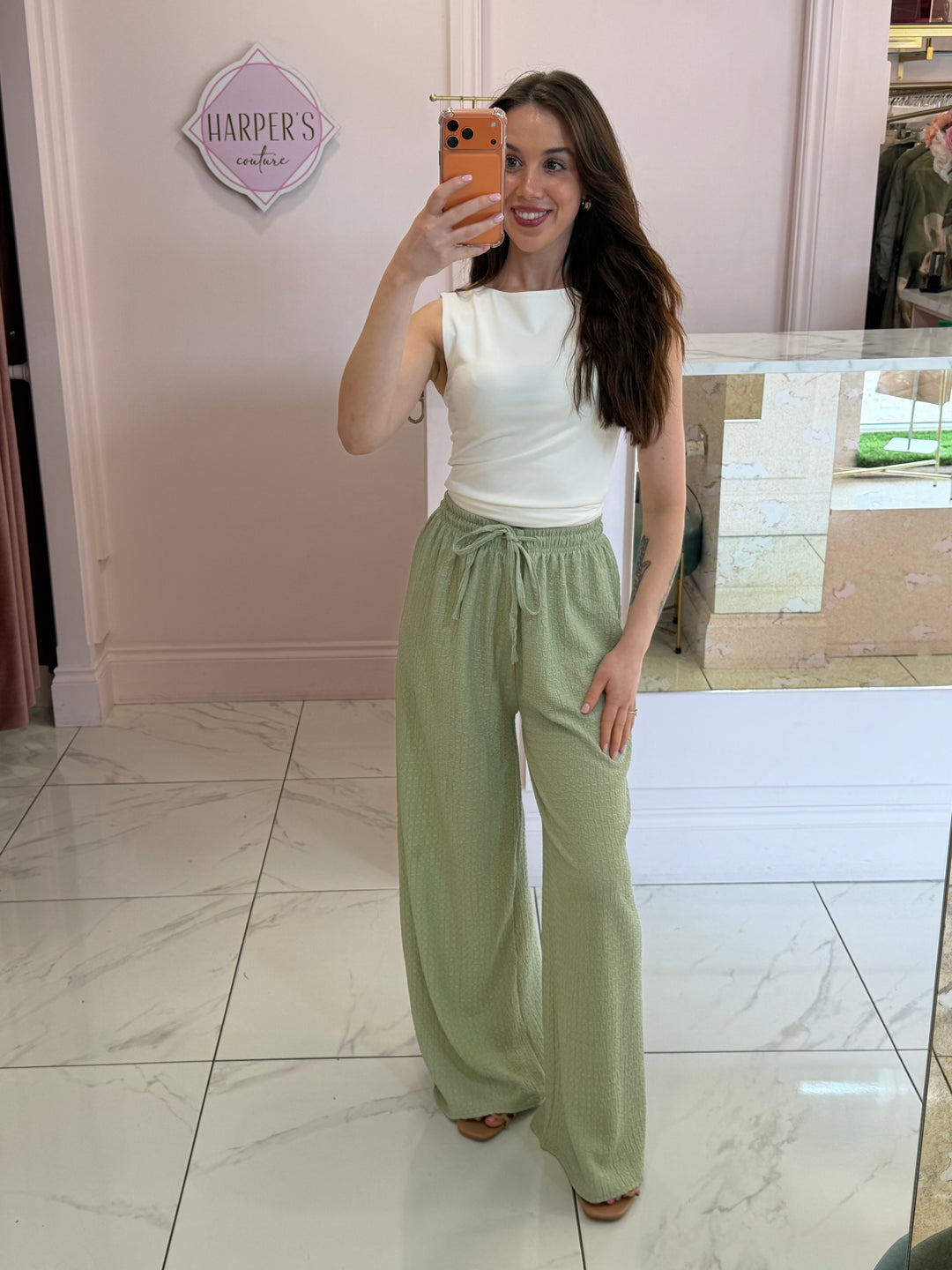 Bec Lightweight Textured Trousers
