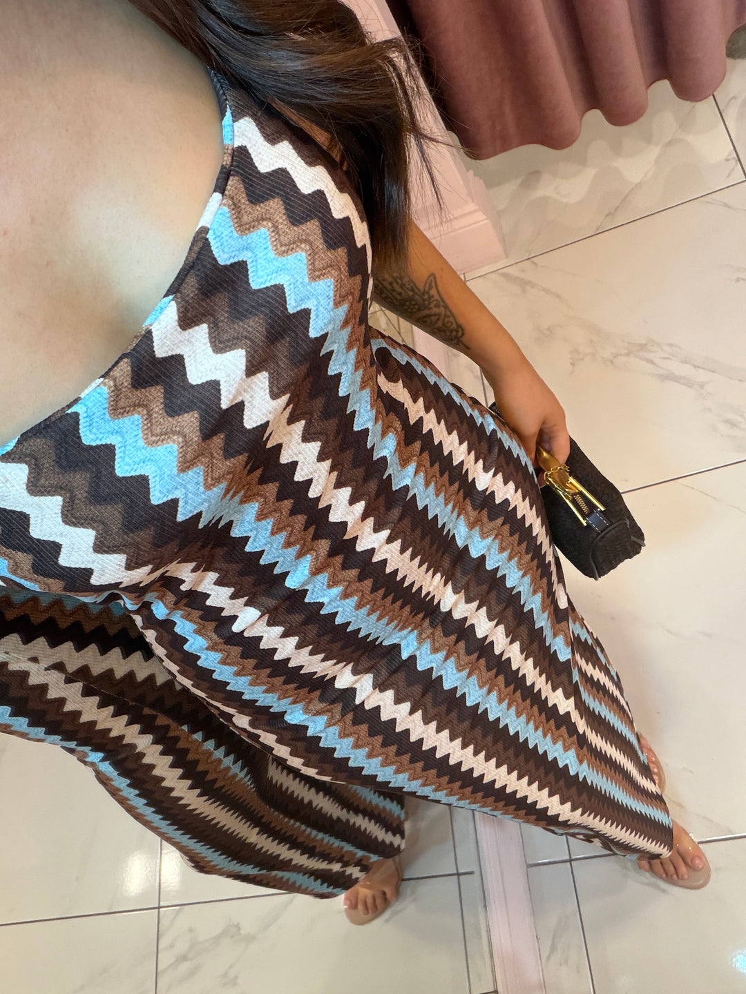 Sophie Zig Zag Cami Midi Dress