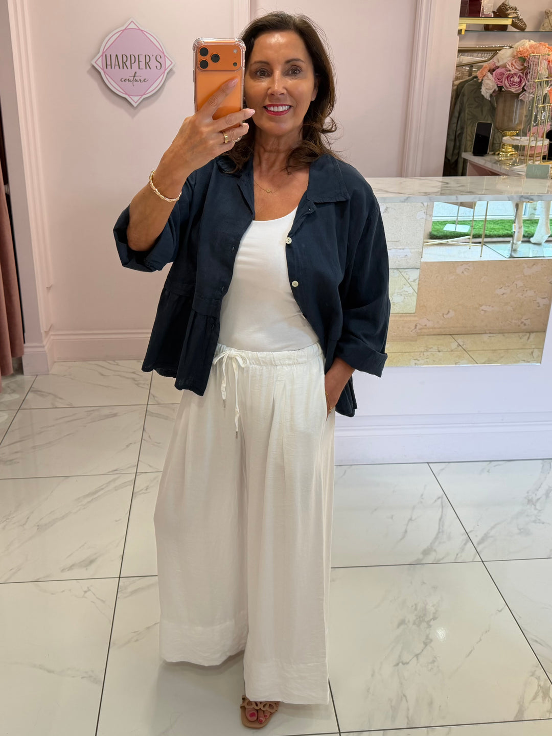 Chelsea Wide leg White Trousers