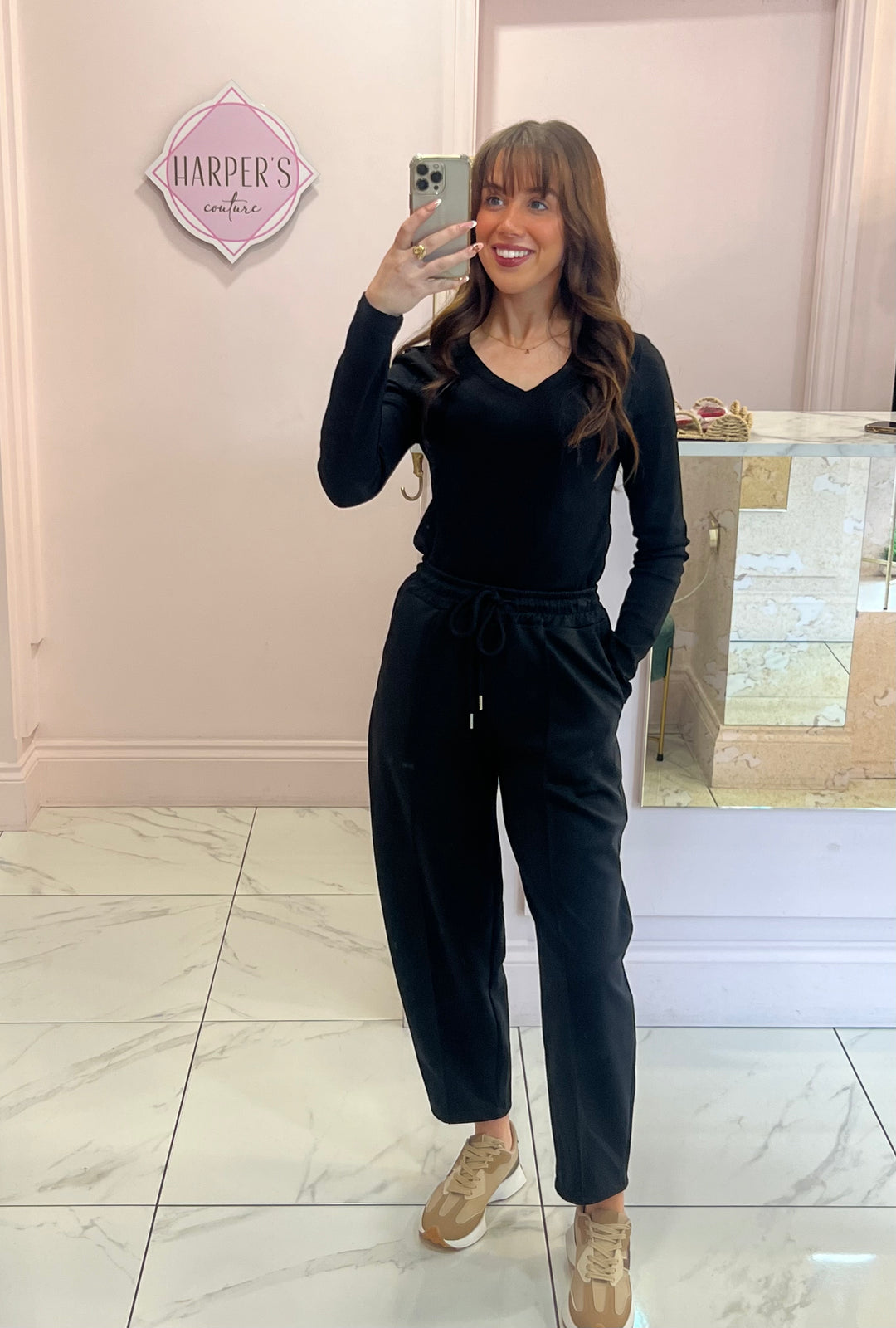 Evie Super Soft Seam Front Tapered Trousers