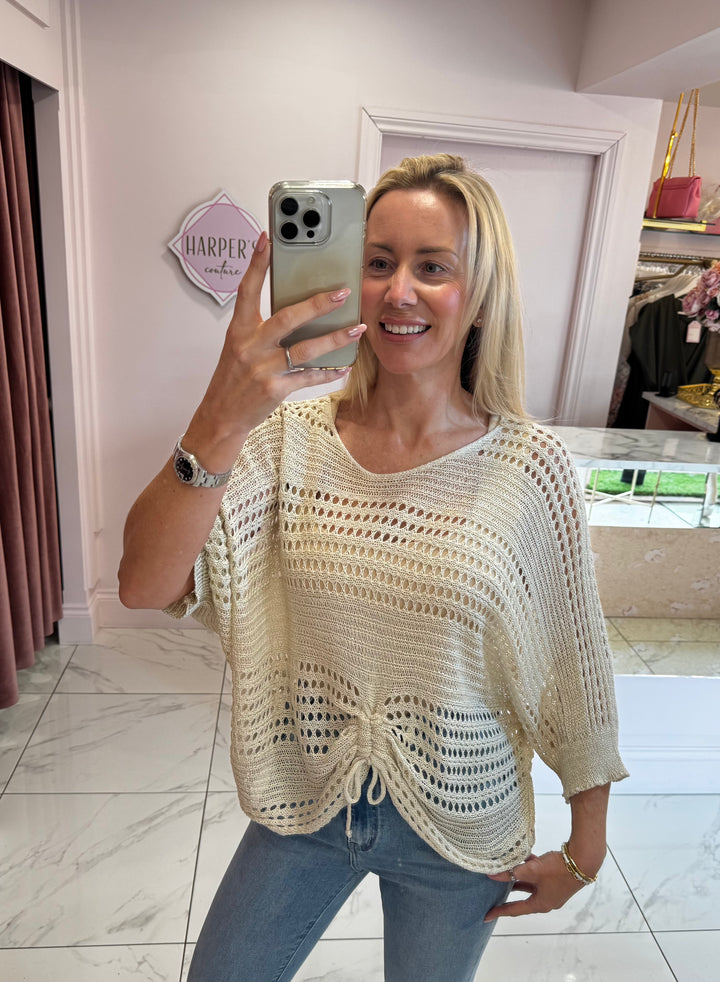 Dionne Crochet Detail Tie Top