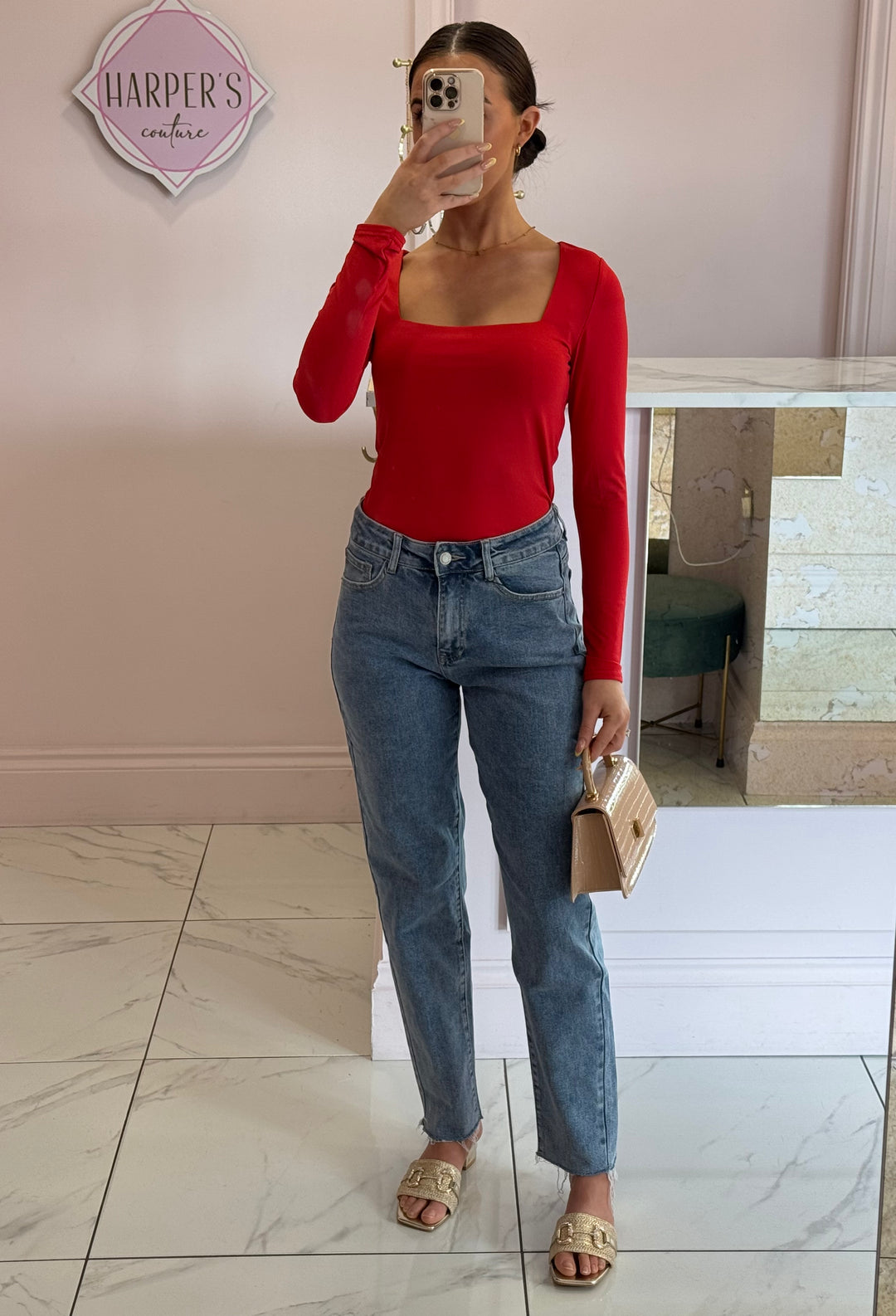 Poppy Mom Fit Stretch Jeans