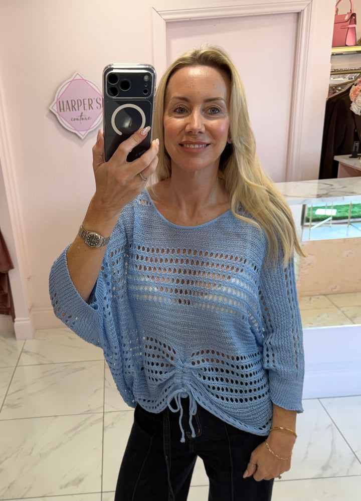 Dionne Crochet Detail Tie Top