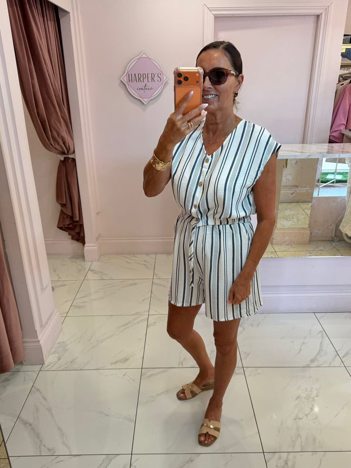 Leni Striped Top &amp; Shorts Co Ord Set
