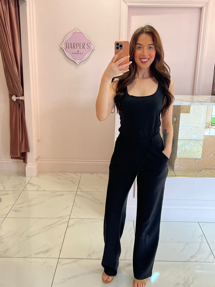 Honey Scuba Wide Leg Trousers
