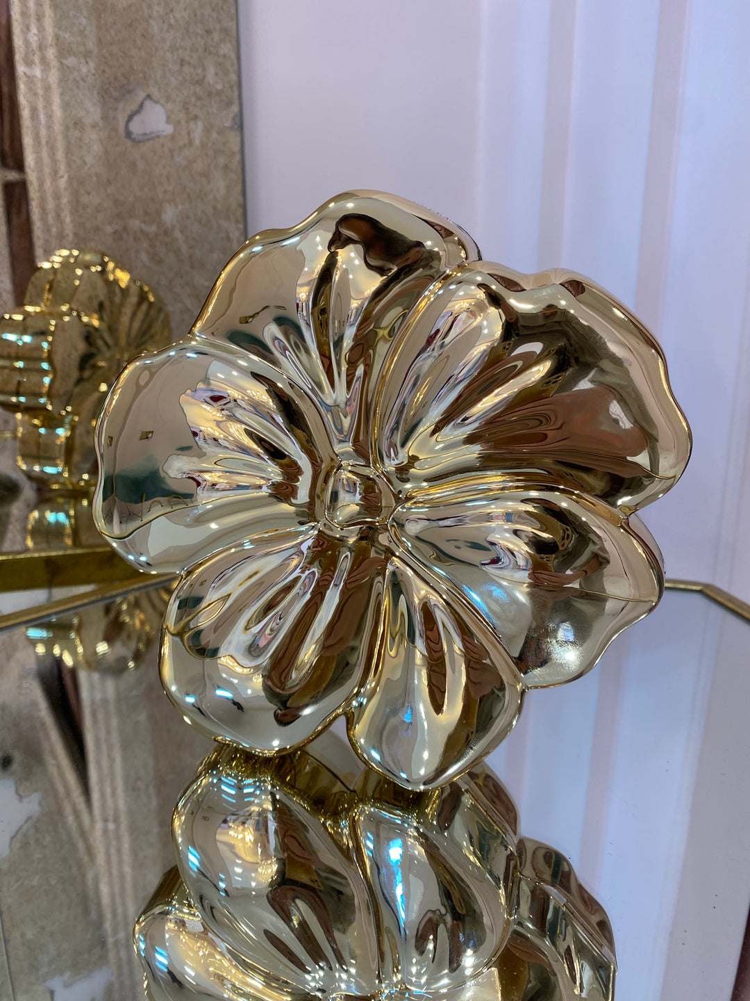 Lilli Gold Flower Clutch/Shoulder Bag
