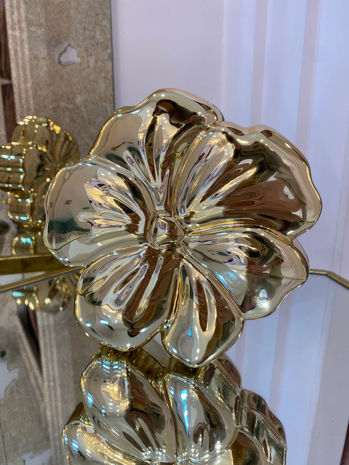 Lilli Gold Flower Clutch/Shoulder Bag