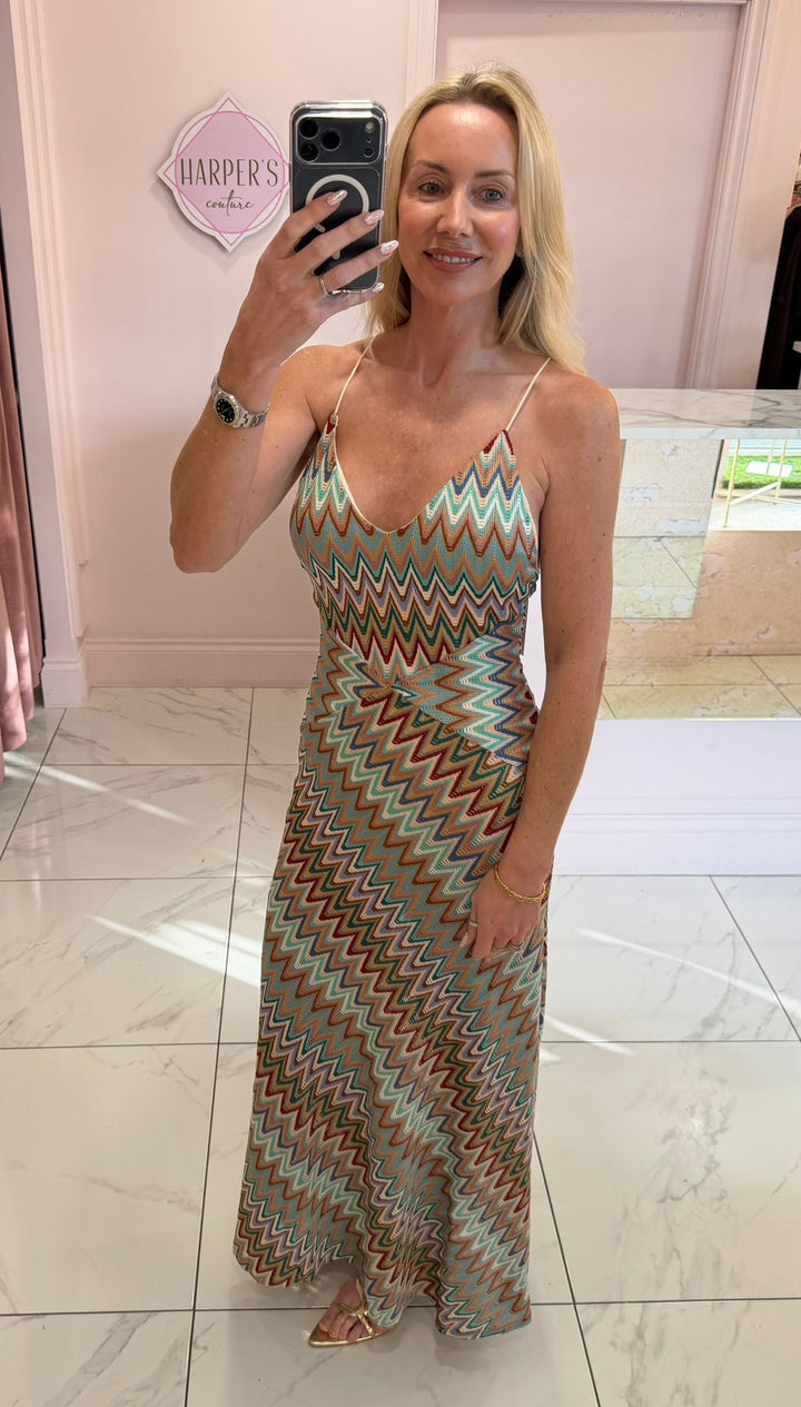 Azalia Aztec Print Summer Maxi Dress