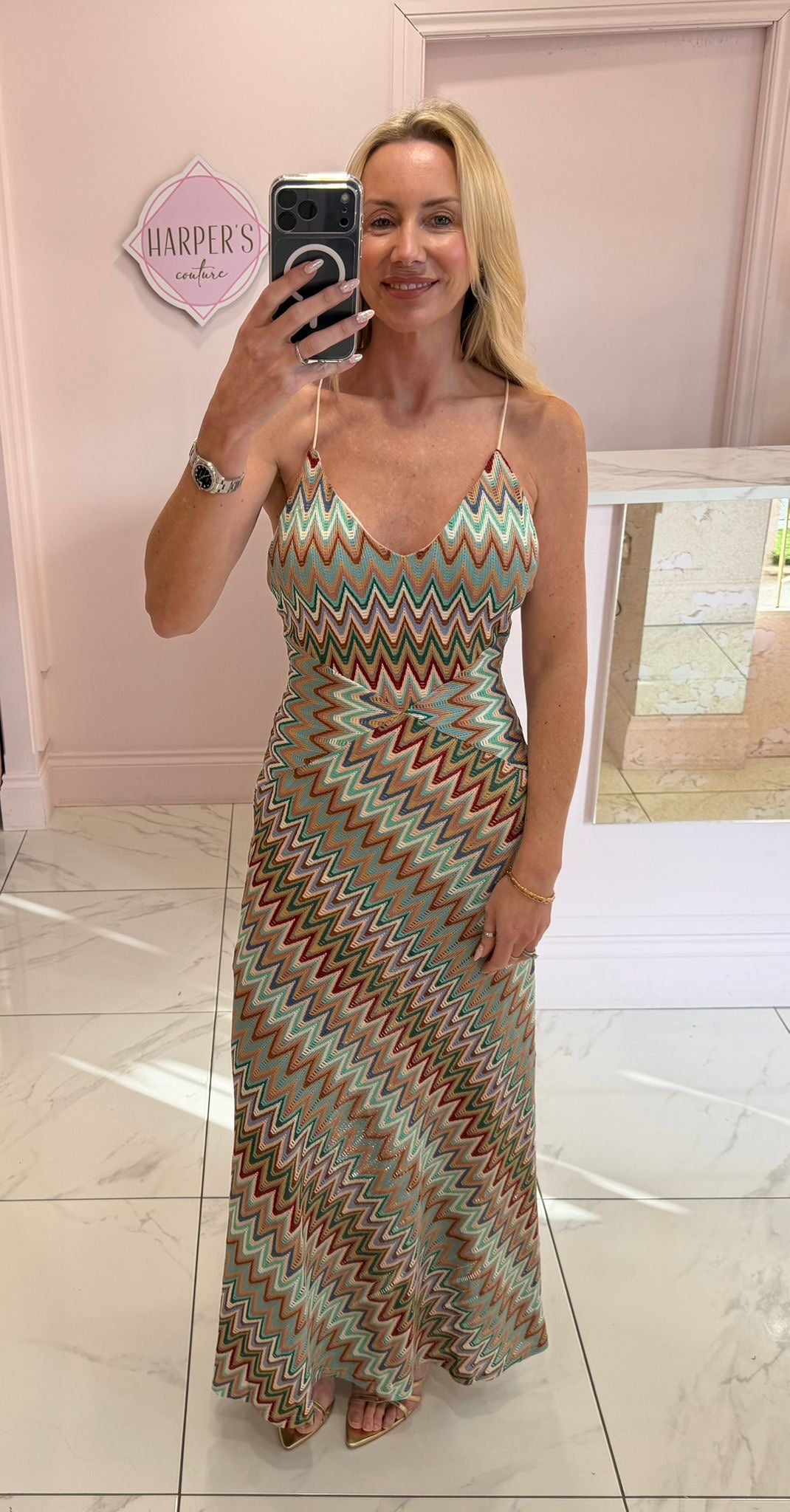 Azalia Aztec Print Summer Maxi Dress