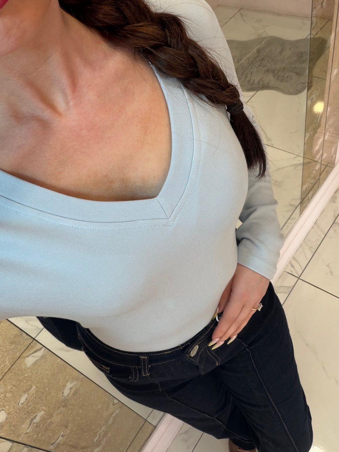 Lottie V Neck Long Sleeve Top
