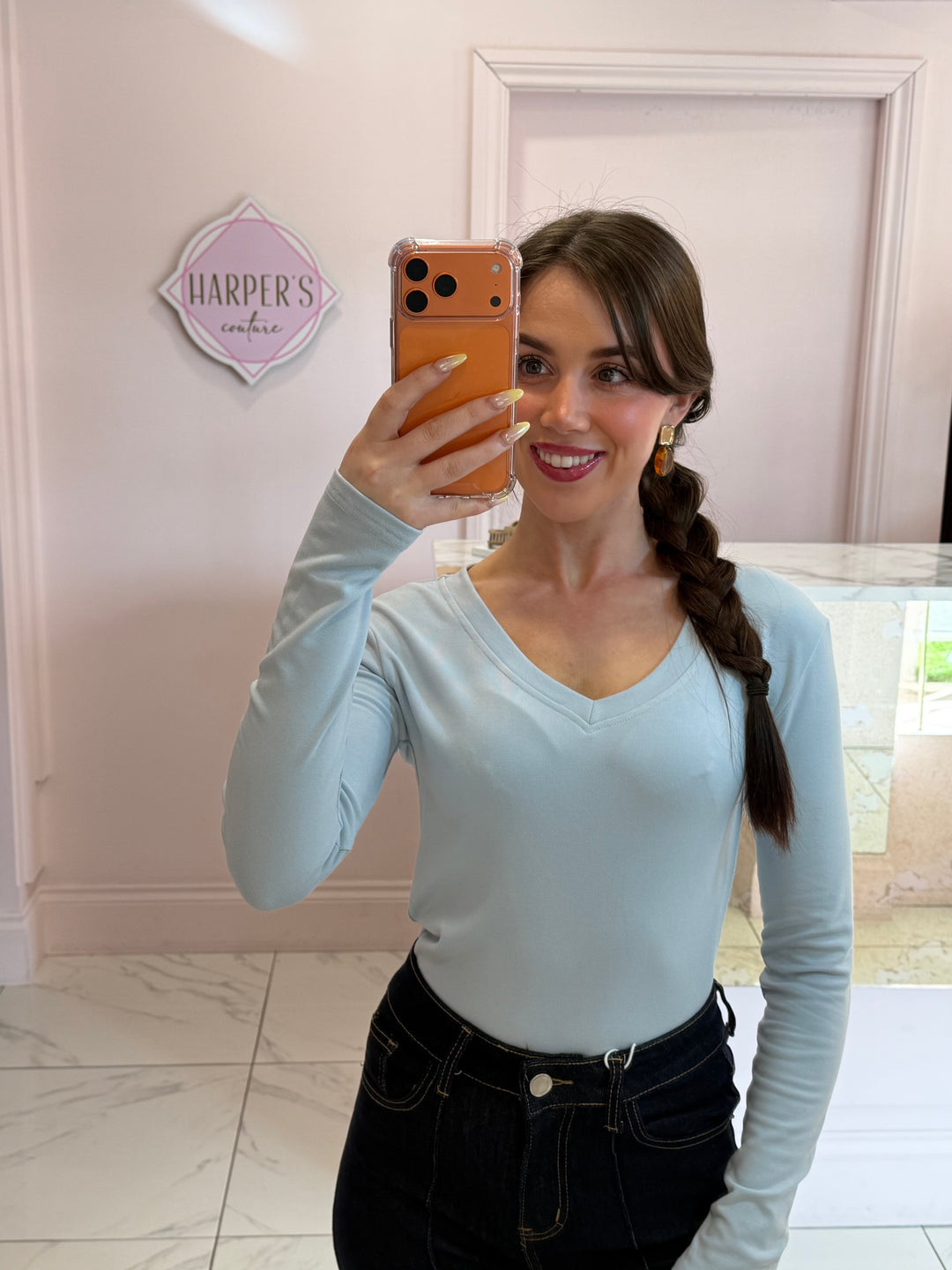 Lottie V Neck Long Sleeve Top