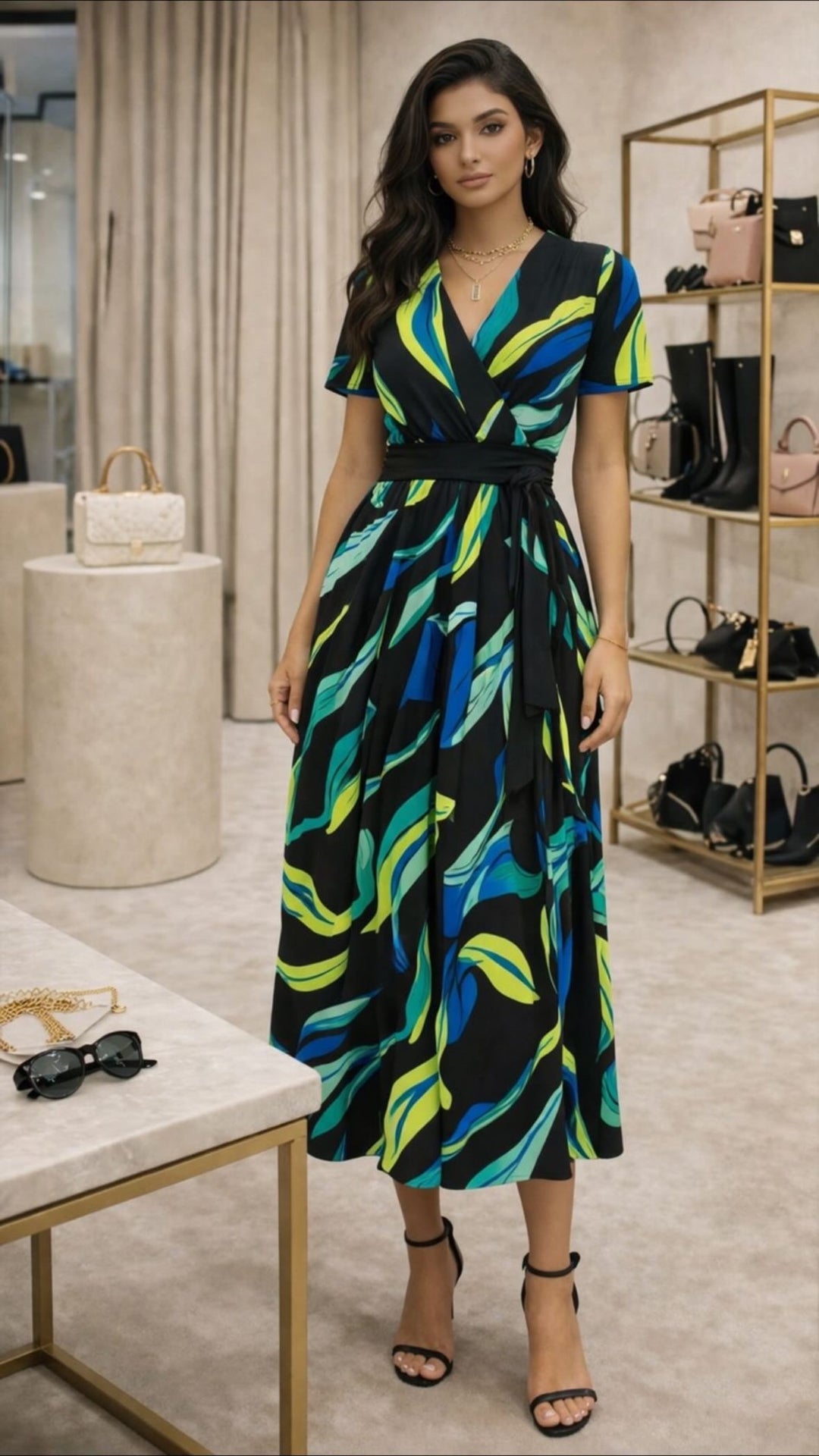 Estelle Bold Abstract Print Dress