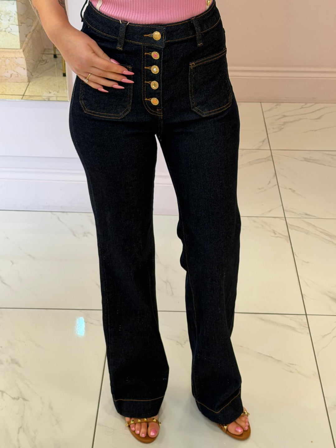Edith Front Pocket kick Flare Jeans