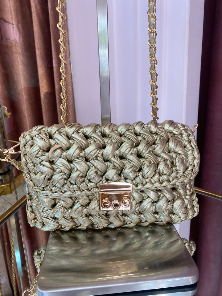 Jerri Gold Crochet Bag