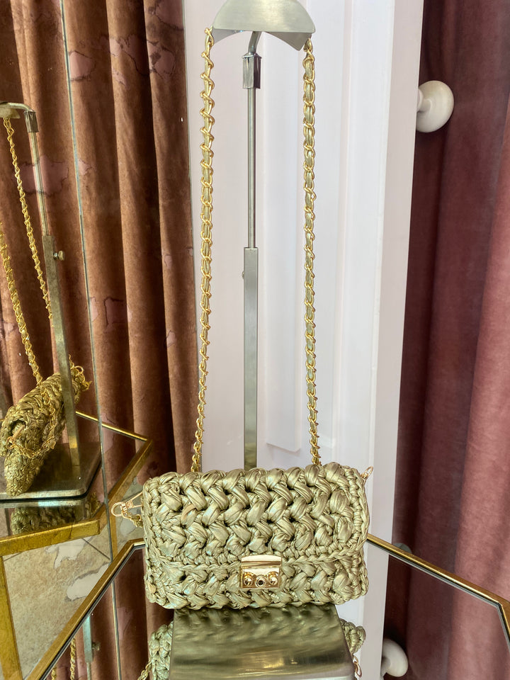 Jerri Gold Crochet Bag