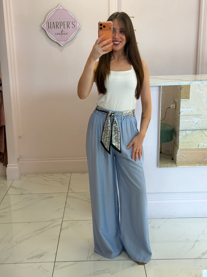 Tess Wide Leg Linen Feel Trousers
