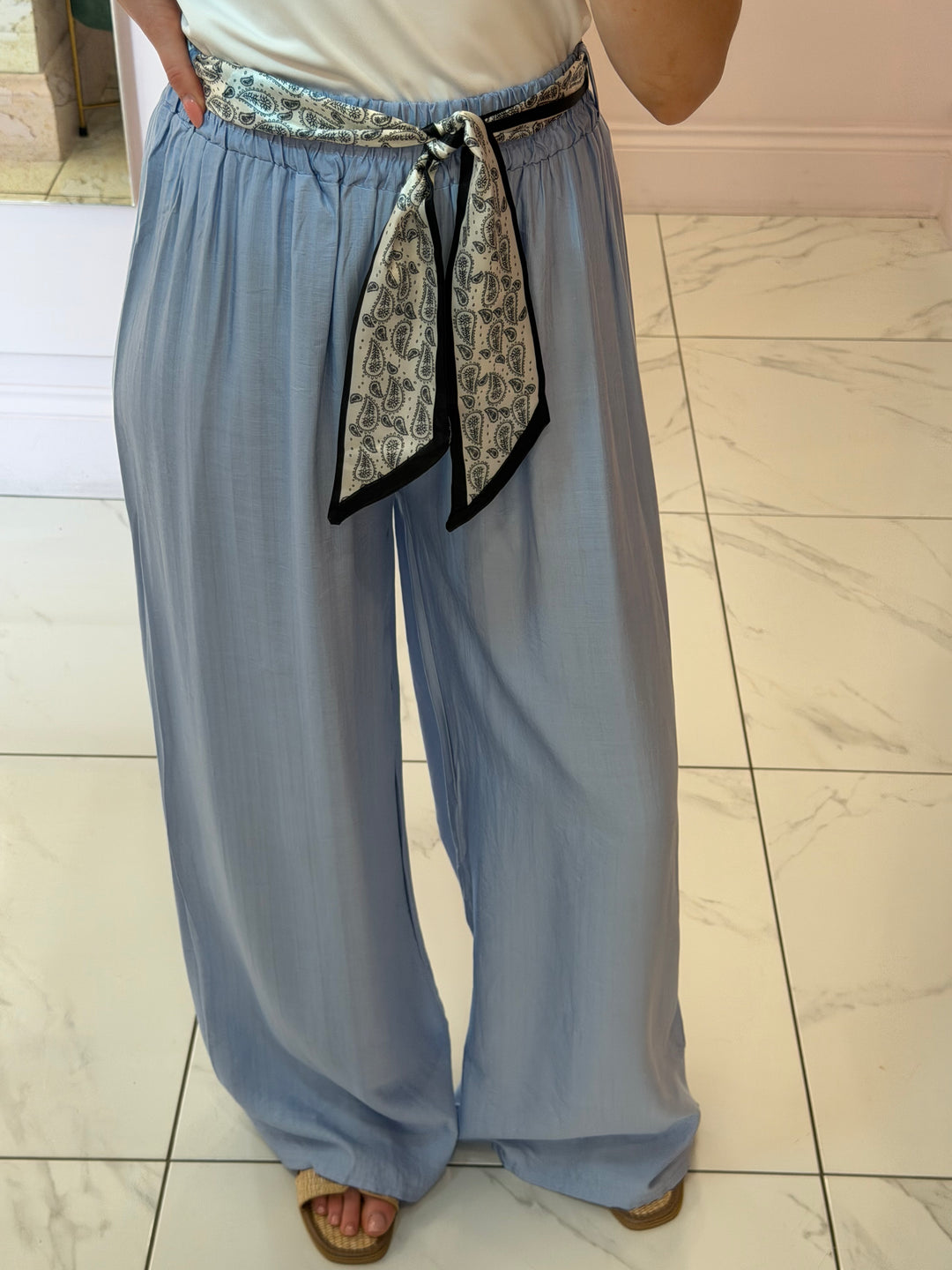 Tess Wide Leg Linen Feel Trousers