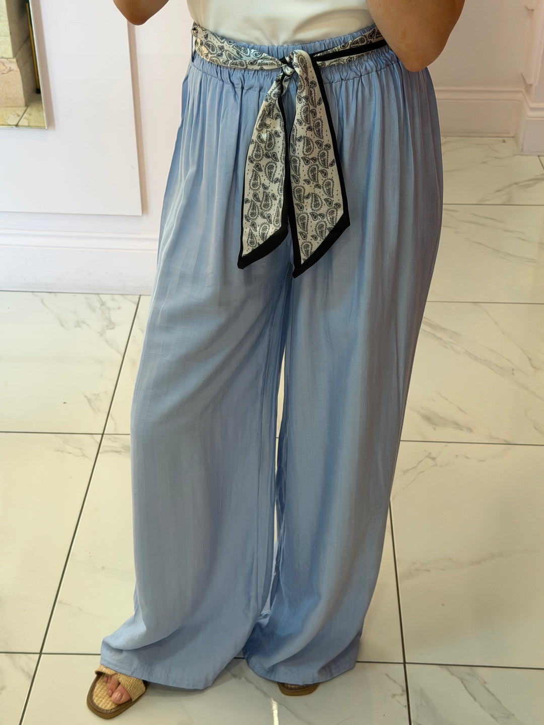 Tess Wide Leg Linen Feel Trousers