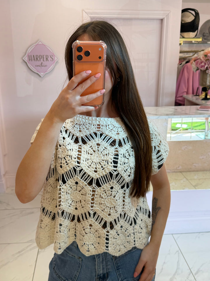 Amelia Crochet Detail Top