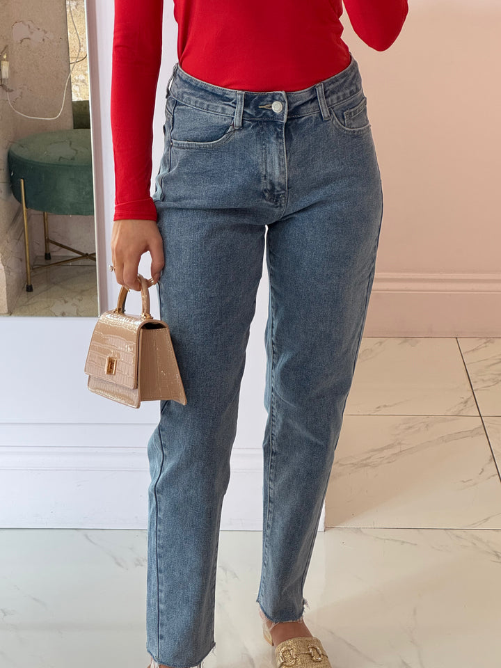 Poppy Mom Fit Stretch Jeans