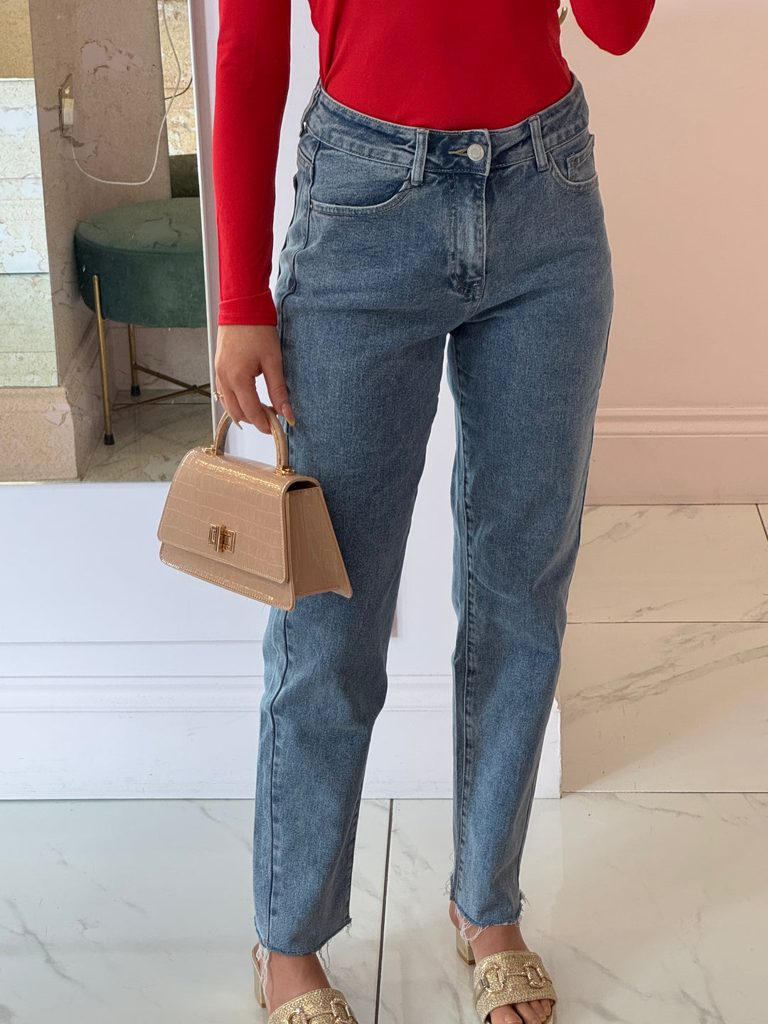 Poppy Mom Fit Stretch Jeans