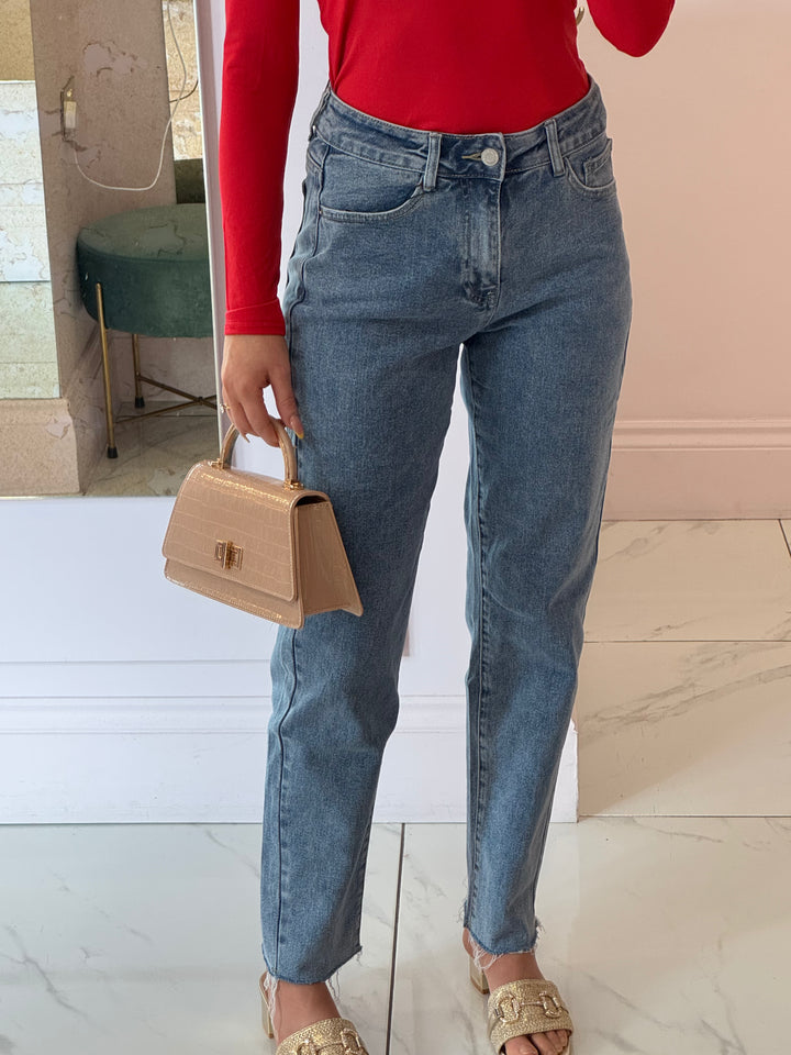 Poppy Mom Fit Stretch Jeans