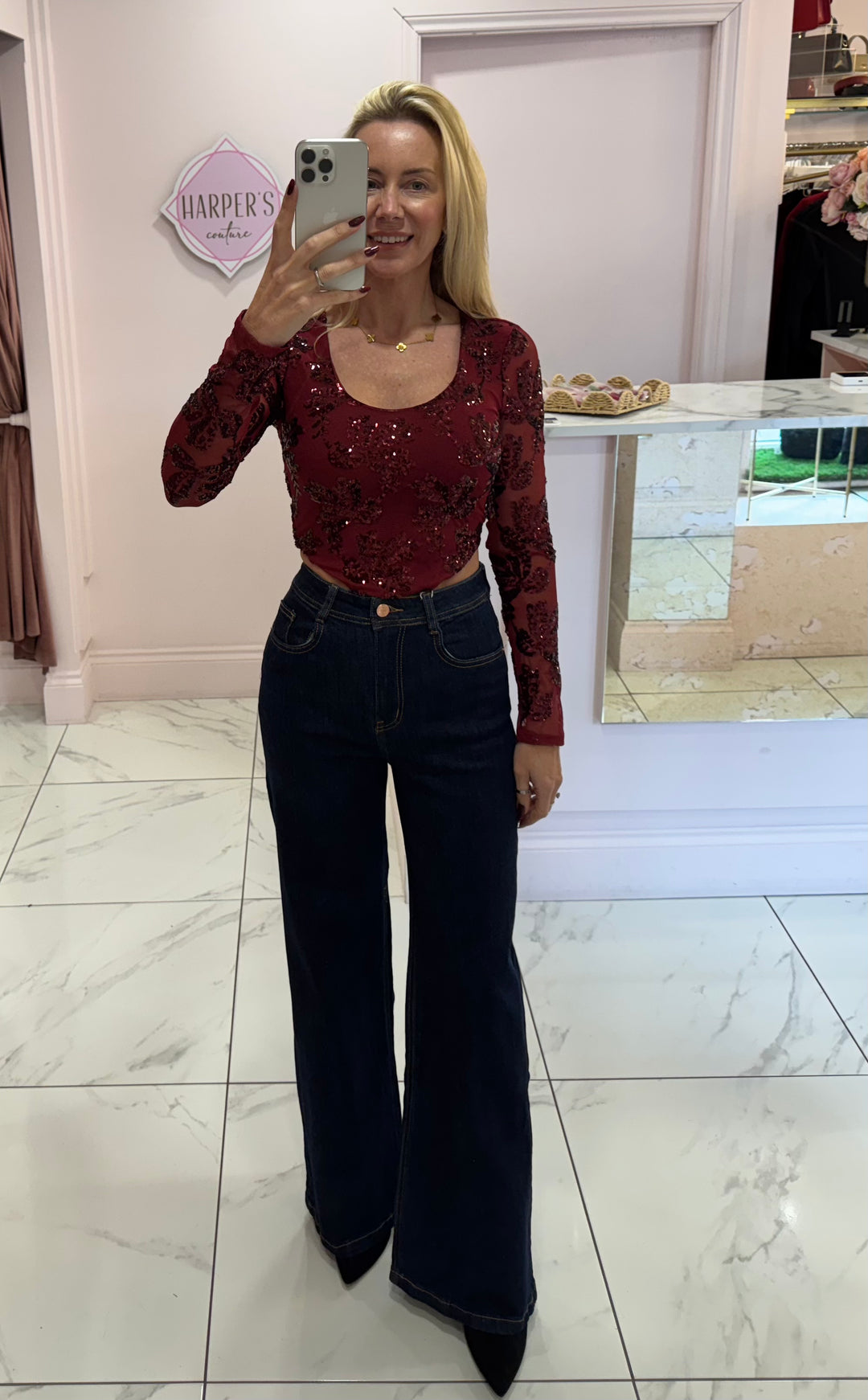 Gabriella Sparkle Shaped Top