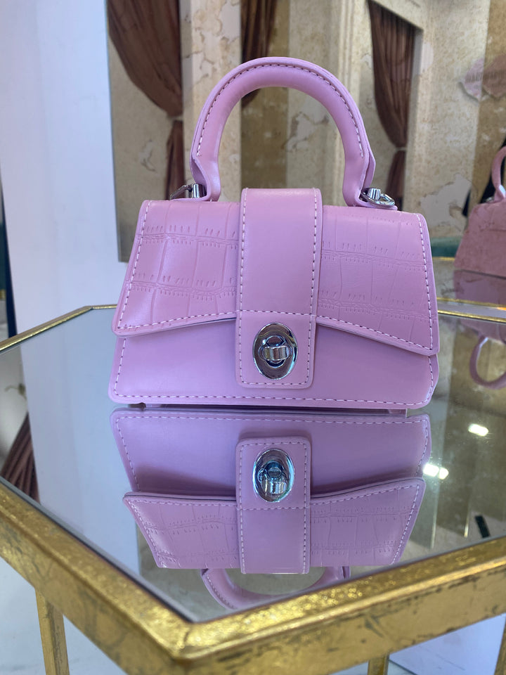 Sara Mini Pastel Top Handle Bag With Detachable Chain