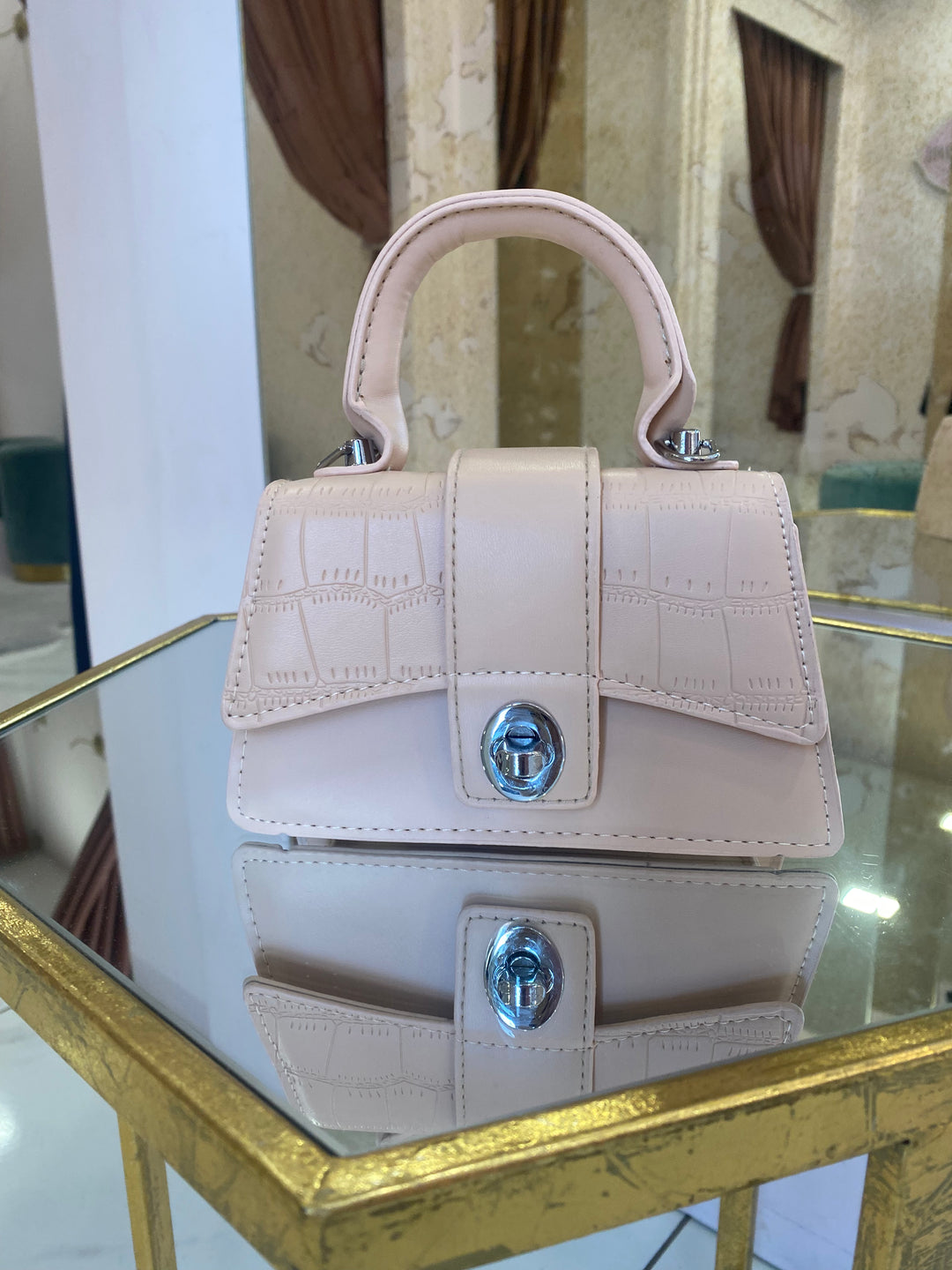 Sara Mini Pastel Top Handle Bag With Detachable Chain