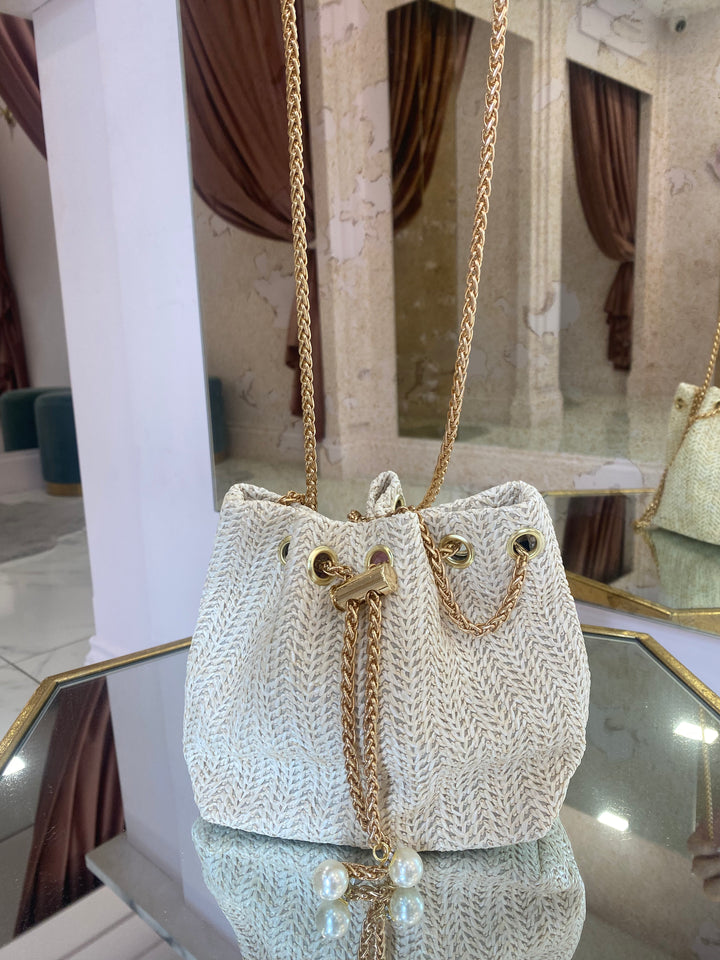 Patsy Nude Hessian Bag