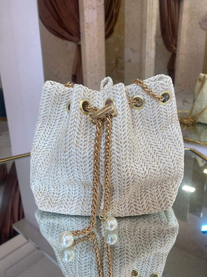 Patsy Nude Hessian Bag