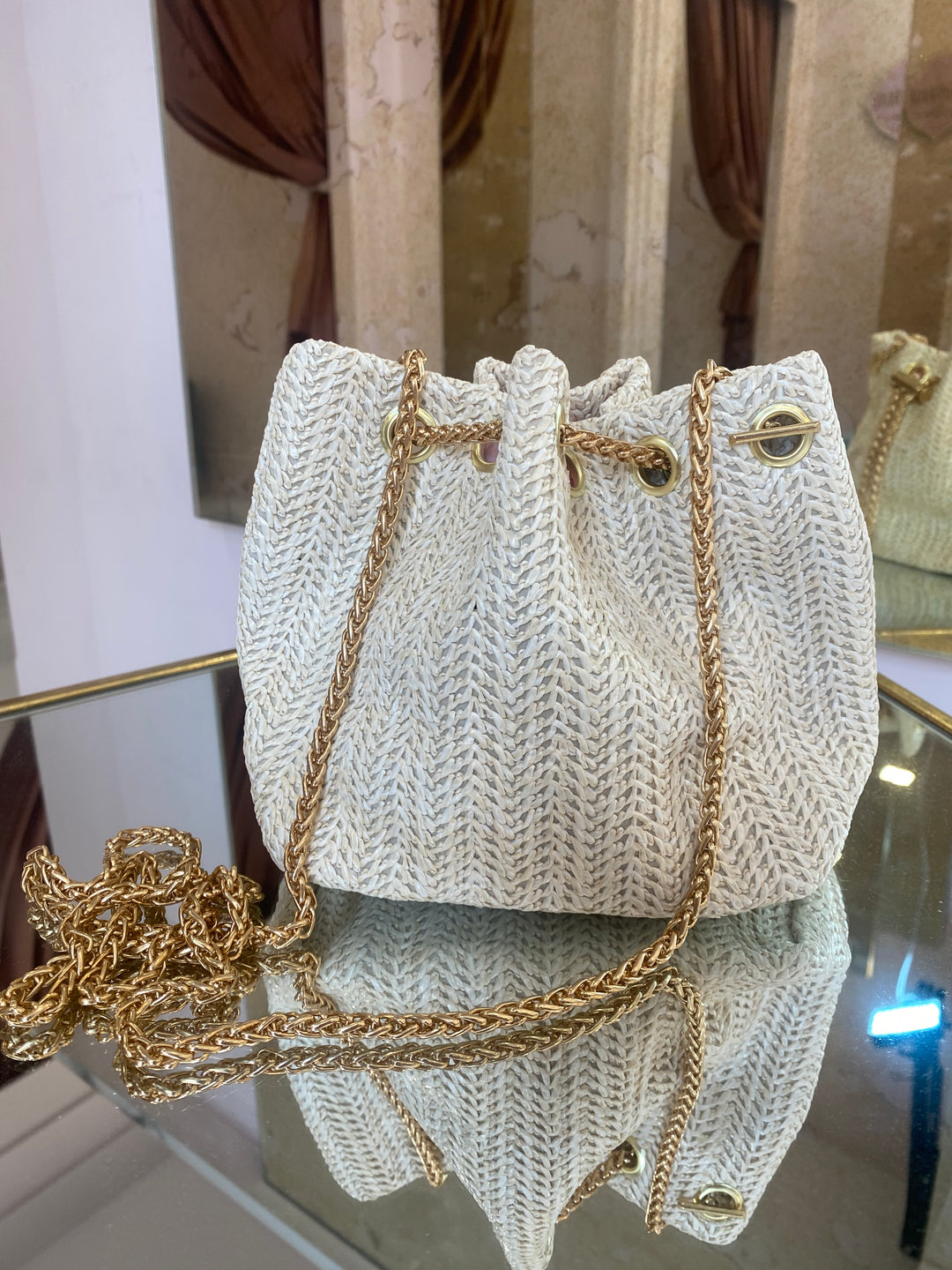 Patsy Nude Hessian Bag